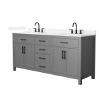 Wyndham Beckett (double) 72-Inch Dark Gray Vanity - Matte Black