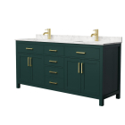 Wyndham Beckett (double) 72-Inch Green Vanity - Brushed Gold