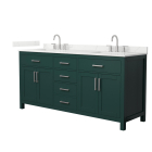 Wyndham Beckett (double) 72-Inch Green Vanity - Brushed Nickel
