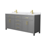 Wyndham Beckett (double) 72-Inch Dark Gray Vanity - Brushed Gold