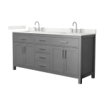Wyndham Beckett (double) 72-Inch Dark Gray Vanity - Brushed Nickel