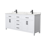 Wyndham Beckett (double) 72-Inch White Vanity - Matte Black