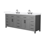 Wyndham Beckett (double) 84-Inch Dark Gray Vanity - Matte Black