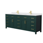 Wyndham Beckett (double) 84-Inch Green Vanity - Brushed Gold