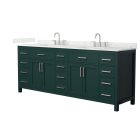 Wyndham Beckett (double) 84-Inch Green Vanity - Brushed Nickel
