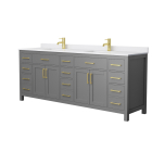 Wyndham Beckett (double) 84-Inch Dark Gray Vanity - Brushed Gold