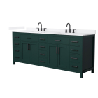 Wyndham Beckett (double) 84-Inch Green Vanity - Matte Black