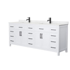Wyndham Beckett (double) 84-Inch White Vanity - Matte Black