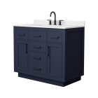Wyndham Beckett TK (single) 42-Inch Dark Blue Vanity - Matte Black