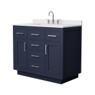 Wyndham Beckett TK (single) 42-Inch Dark Blue Vanity - Brushed Nickel