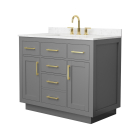 Wyndham Beckett TK (single) 42-Inch Dark Gray Vanity - Brushed Gold