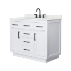 Wyndham Beckett TK (single) 42-Inch White Vanity - Matte Black