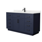 Wyndham Beckett TK (single) 60-Inch Dark Blue Vanity - Matte Black