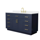 Wyndham Beckett TK (single) 60-Inch Dark Blue Vanity - Brushed Gold