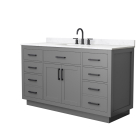 Wyndham Beckett TK (single) 60-Inch Dark Gray Vanity - Matte Black