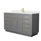 Wyndham Beckett TK (single) 60-Inch Dark Gray Vanity - Brushed Gold