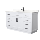 Wyndham Beckett TK (single) 60-Inch White Vanity - Matte Black