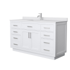 Wyndham Beckett TK (single) 60-Inch White Vanity - Brushed Nickel