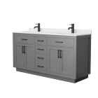 Wyndham Beckett TK (double) 66-Inch Dark Gray Vanity - Matte Black