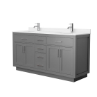 Wyndham Beckett TK (double) 66-Inch Dark Gray Vanity - Brushed Nickel