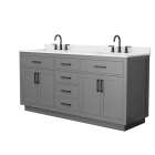 Wyndham Beckett TK (double) 72-Inch Dark Gray Vanity - Matte Black