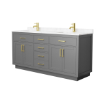 Wyndham Beckett TK (double) 72-Inch Dark Gray Vanity - Brushed Gold
