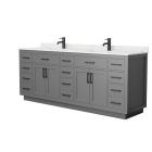 Wyndham Beckett TK (double) 84-Inch Dark Gray Vanity - Matte Black
