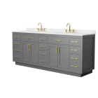 Wyndham Beckett TK (double) 84-Inch Dark Gray Vanity - Brushed Gold