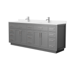 Wyndham Beckett TK (double) 84-Inch Dark Gray Vanity - Brushed Nickel