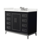 Wyndham Marlena (single) 42-Inch Black Vanity - Brushed Nickel