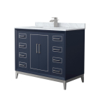 Wyndham Marlena (single) 42-Inch Dark Blue Vanity - Brushed Nickel
