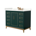 Wyndham Marlena (single) 42-Inch Green Vanity - Satin Bronze