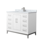 Wyndham Marlena (single) 42-Inch White Vanity - Brushed Nickel