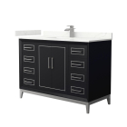 Wyndham Marlena (single) 48-Inch Black Vanity - Brushed Nickel