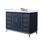 Wyndham Marlena (single) 48-Inch Dark Blue Vanity - Brushed Nickel
