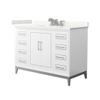 Wyndham Marlena (single) 48-Inch White Vanity - Brushed Nickel