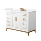 Wyndham Marlena (single) 48-Inch White Vanity - Satin Bronze