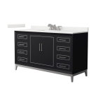 Wyndham Marlena (single) 60-Inch Black Vanity - Brushed Nickel