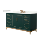 Wyndham Marlena (single) 60-Inch Green Vanity - Satin Bronze