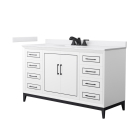 Wyndham Marlena (single) 60-Inch White Vanity - Matte Black