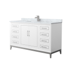 Wyndham Marlena (single) 60-Inch White Vanity - Brushed Nickel