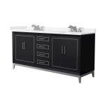Wyndham Marlena (double) 72-Inch Black Vanity - Brushed Nickel