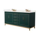 Wyndham Marlena (double) 72-Inch Green Vanity - Satin Bronze