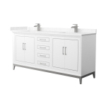 Wyndham Marlena (double) 72-Inch White Vanity - Brushed Nickel