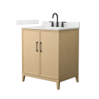 Wyndham Elan (single) 30-Inch White Oak Vanity - Matte Black