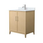Wyndham Elan (single) 30-Inch White Oak Vanity - Brushed Nickel