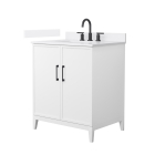 Wyndham Elan (single) 30-Inch White Vanity - Matte Black