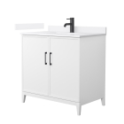 Wyndham Elan (single) 36-Inch White Vanity - Matte Black