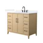 Wyndham Elan (single) 42-Inch White Oak Vanity - Matte Black