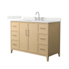 Wyndham Elan (single) 48-Inch White Oak Vanity - Brushed Nickel